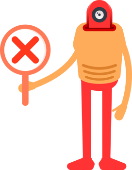 Humanoid Character Showing Wrong Mark png