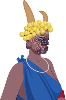Tribal woman in traditional look vector