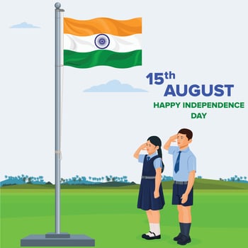 15th August happy independence day India, illustration vector