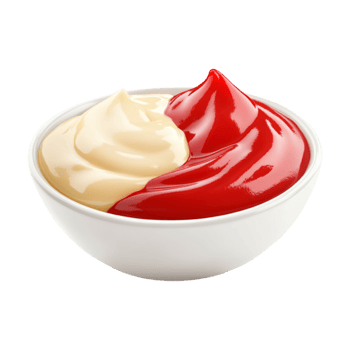 Red and White Sauce in a Bowl on Transparent Background png
