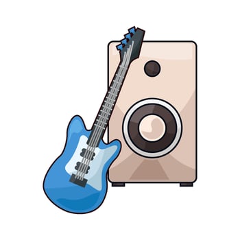 speaker and guitar vector