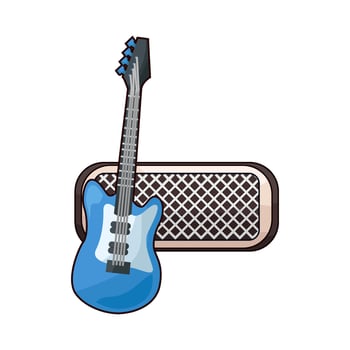 guitar and advanced audio speakers illustration vector
