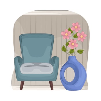 Flowers by Comfortable Seat vector