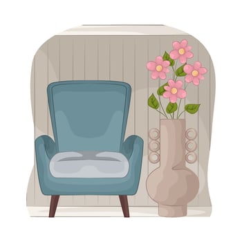 Gorgeous Vase by the Chair vector