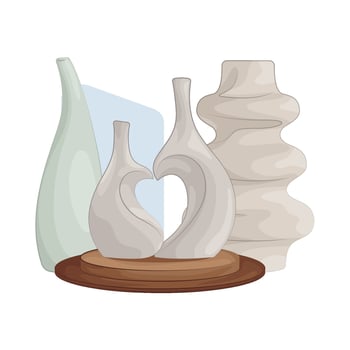 Elegant Trio Of Vases vector