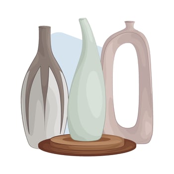 Exquisite Elegant Floral Vase vector