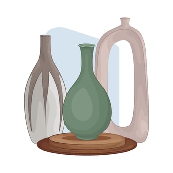 Delicate Elegant Floral Vase vector