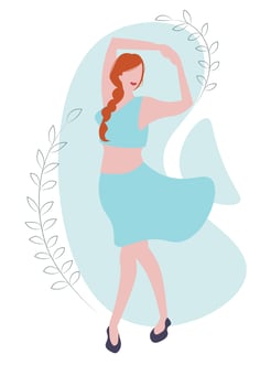 woman girl with red hear silhouette vector