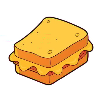 Delicious grilled cheese sandwich with melted cheese and crispy bread. perfect for a comforting meal vector