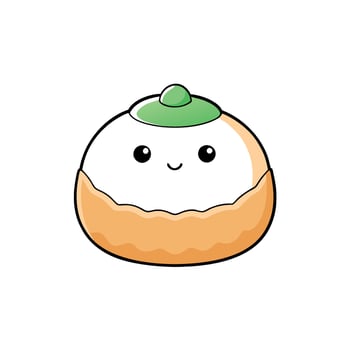 Daifukumochi. or Daifuku. is a Japanese confection consisting of a small round mochi stuffed with sw vector