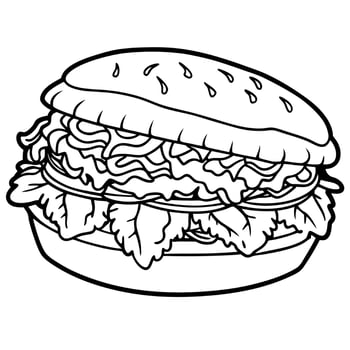 Close-Up of a Juicy Pulled Pork Sandwich Drizzled with Barbecue Sauce. BBQ. Sandwich. Pulled Pork. B vector