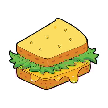 Delicious grilled cheese sandwich. perfect for food lovers. featuring melted cheese. crispy bread. a vector