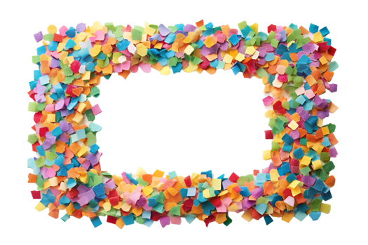 Paper Confetti Party, rectangle isolated on a transparent background png