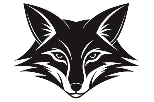 Fox Head Silhouette with Intricate Background Design vector