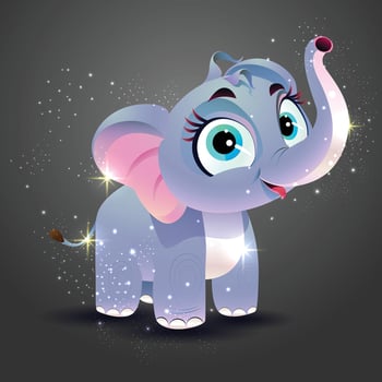 Illustration of a Cartoon Cute Mother Elephant Character Design with a Background vector