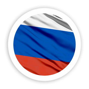 Russia Waving Flag with White Rounded Circle Frame png