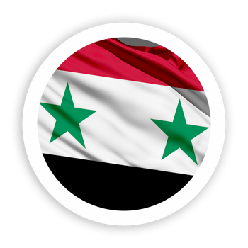 Syria Waving Flag with White Rounded Circle Frame png
