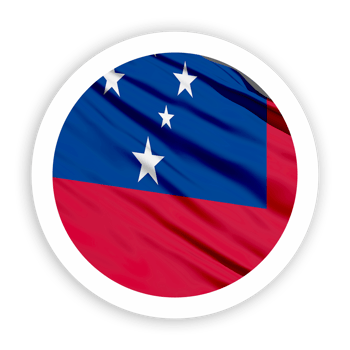 Samoa Waving Flag with White Rounded Circle Frame png