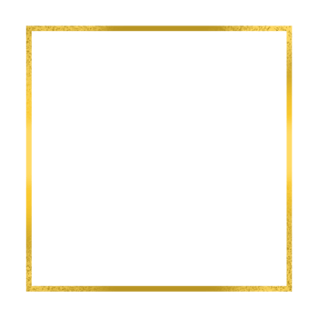 Gold square frame on a transparent background png