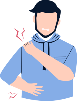 Man having muscle pain monkeypox symptoms png