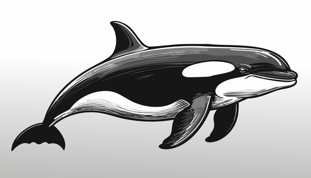 Orca Whale Fish Sketch Animal vector