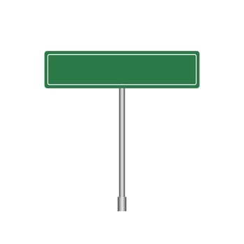 Green road signs on isolated background. Blank traffic road empty sign. Mockup template design. vector