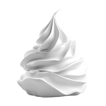a white whipped cream on a transparent background png