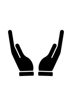 icon open hand protect. protect symbol vector