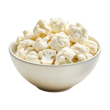 a bowl of cauliflower on a transparent background png
