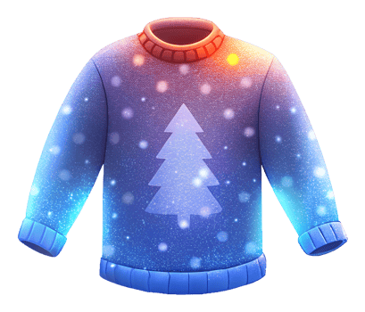 Illustration of a sweater with winter snowflake patterns for comfortable celebrations png