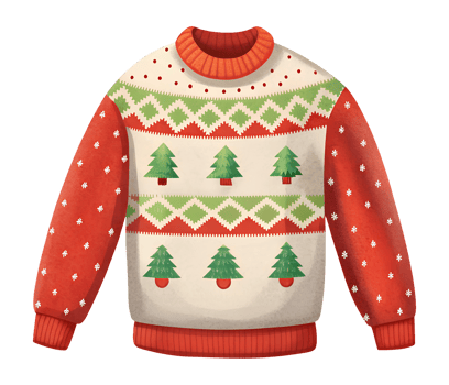 Illustration of an elegant Christmas sweater with winter snowflakes for the holiday season png