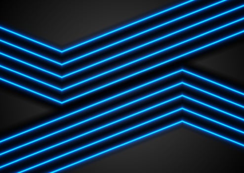 Blue neon laser lines abstract tech background vector