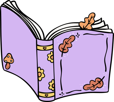 Trendy Groovy Autumn opened Book Doodle Drawing Retro Pastel Design png