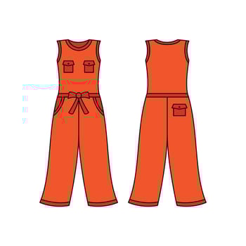 Orange Jumpsuit Front and Back vector