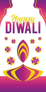 Happy Diwali Vertical Banner vector