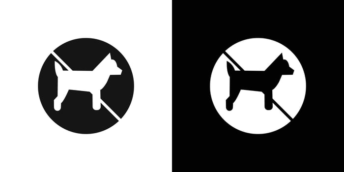 No dogs allowed icon Flat fill set collection vector