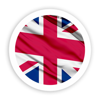United Kingdom Waving Flag with White Rounded Circle Frame png