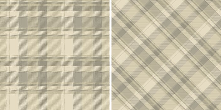 tartan background of check fabric textile with a plaid pattern texture seamless. Set in cream colors for wide grid paper. vector