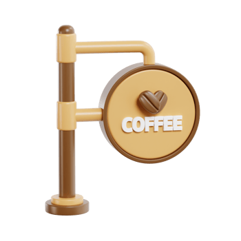 Coffee Signboard 3d icon illustration png