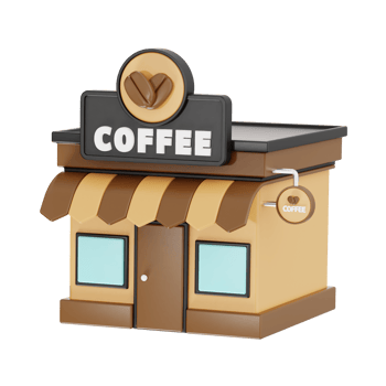 Coffee Store 3d icon illustration png