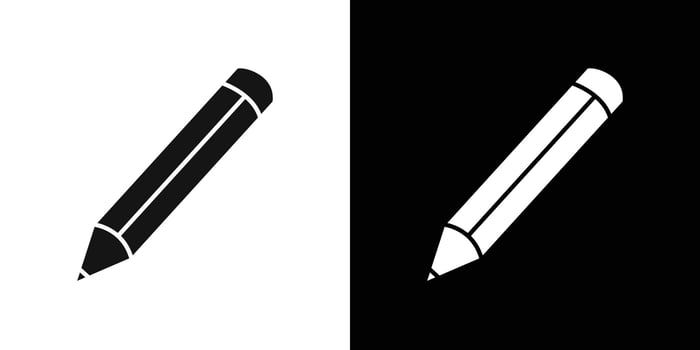 Pencil icon flat line symbol set. vector