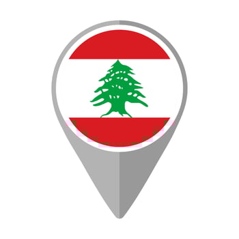 Lebanon Flag on Location Pin vector