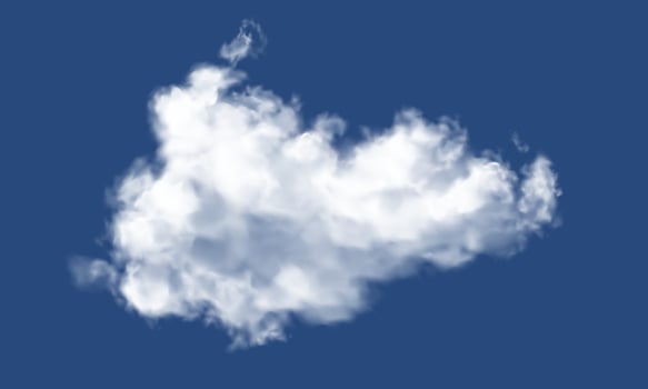 Realistic white cloud on blue sky background vector