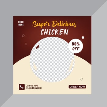 Food menu social media post template vector