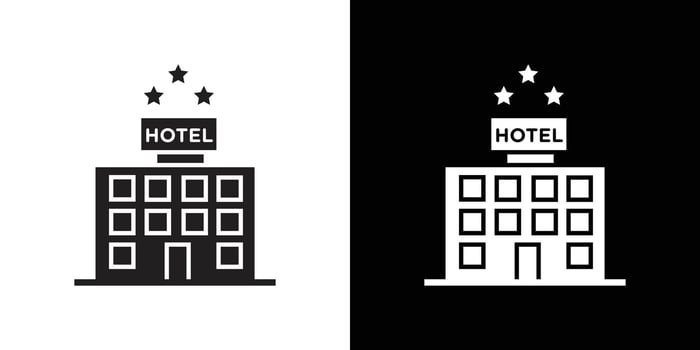 3 star Hotel icon Flat set outline vector