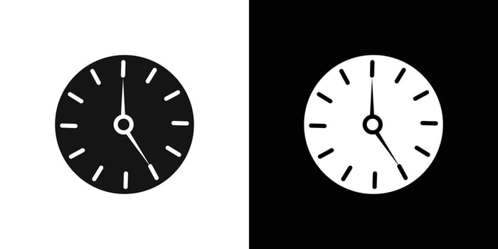 Clock icon Flat set outline vector