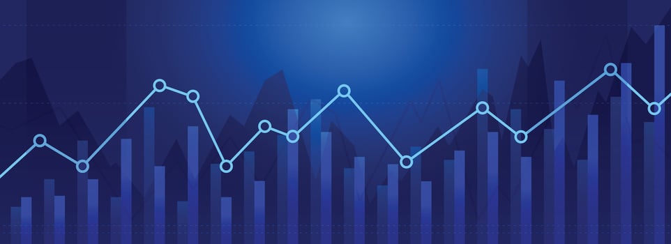 Finance graphs line chart on a blue black grounds tock market vector