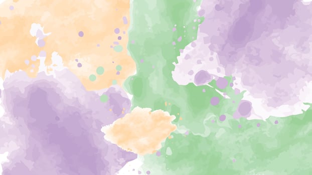 pastel yellow green purple watercolor backrgound vector