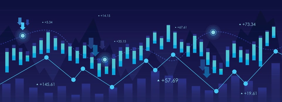 Abstract financial graph diagrams background vector