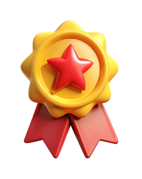 Cartoon-inspired 3D medal with a plastic texture png